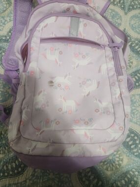 Kids Unicorn Print Backpack - Lavender